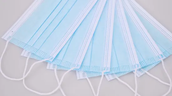 Masque facial jetable certifié FDA/FR14683 à usage médical avec contour d'oreille, masque chirurgical jetable à 3 plis à usage hospitalier