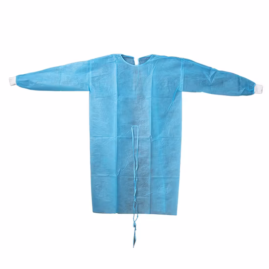Robe de protection médicale jetable de robe d'isolement de preuve de l'eau