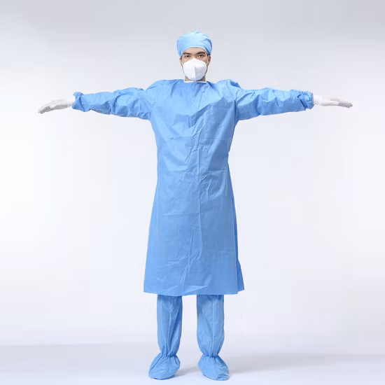 Robes chirurgicales SMS stériles imperméables chirurgicales médicales renforcées